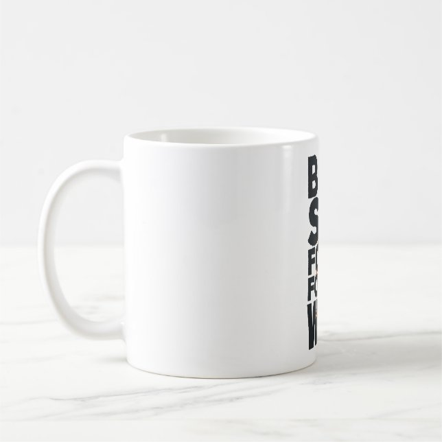 född till slö tvingad till arbete kaffemugg (Vänster)