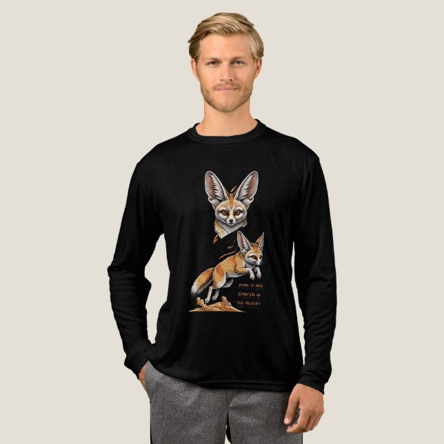Född till Stiga upp - Fennec Fox Desert Art Illust T Shirt (Hel framsida)