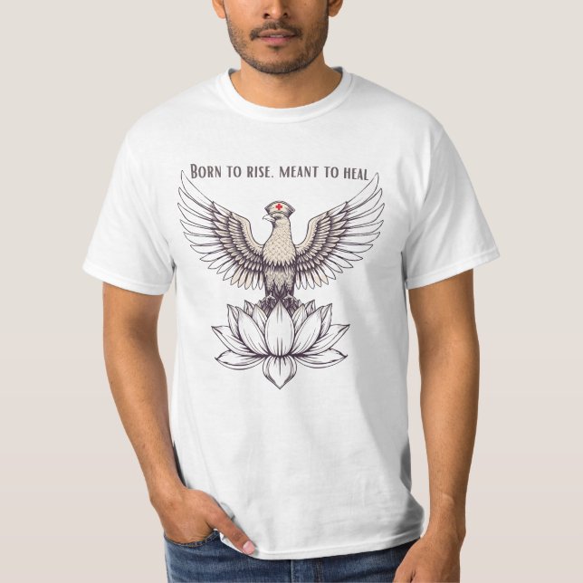 Född till Stiga upp, Meant till Heal - Idéonatione T Shirt (Framsida)
