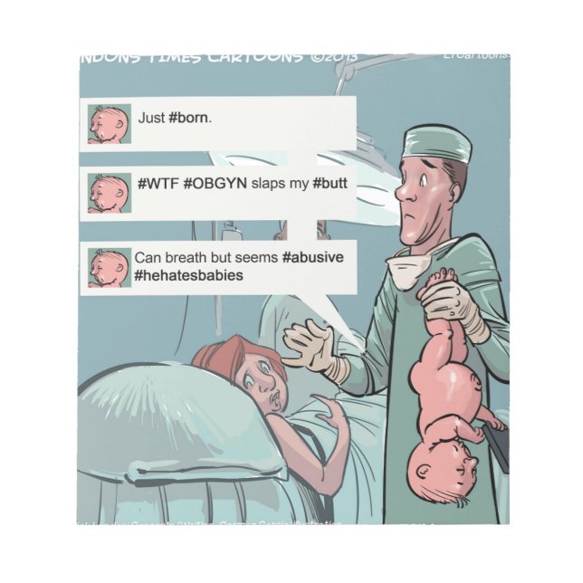 Född till Tweet Funny Tecknad Anteckningsblock (Framsida)