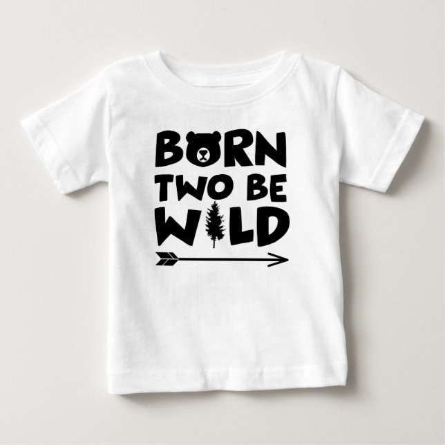 Född två Vilder T Shirt (Framsida)