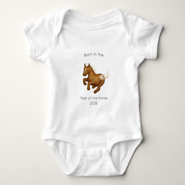 Född under året för hästen i den kinesiska zodiake t shirt (Framsida)
