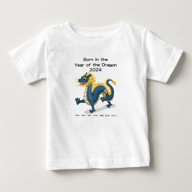 Född under Drakens år 2024 Kinesiska stjärntecken T Shirt (Framsida)
