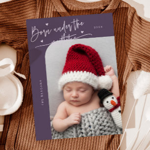 Född under Mistletoe Lila Birth Notice Meddelande