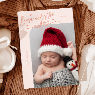 Född under Mistletoe Peach Birth Notification Meddelande