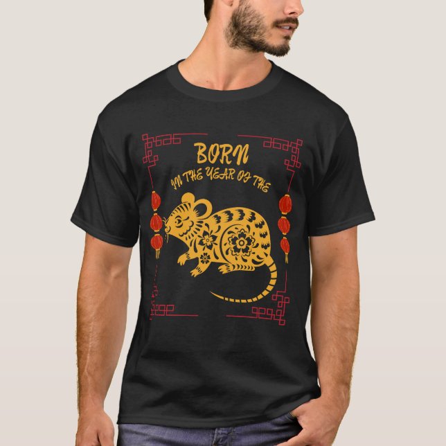 Född under råttans år t shirt (Framsida)