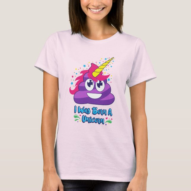 Född UnicornEmoji Poop T Shirt (Framsida)