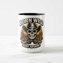 Född Vild Stanna Skum Western Cowboy Döskalle hall Mugg