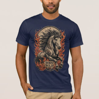 Född Vild Traditionell Tattoo Häst T Shirt