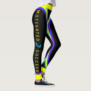 Född Warrior, motiverad till lyckad (ditt namn) Leggings