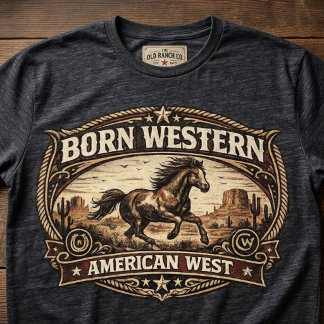 Född Western | Running Horse Americana Ranch T Shirt