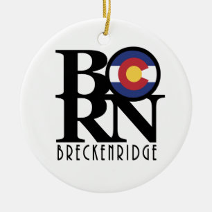 FÖDDA Breckenridge CO Julgransprydnad Keramik