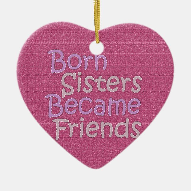 Födda systerBecamse vänner Julgransprydnad Keramik (Framsidan)