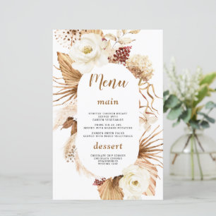 Föddelsedagsmeny med Charm Pampas Grass Vita Blomm