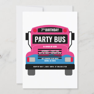 Födelsagsinbjudan för partybus inbjudningar