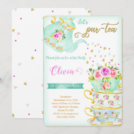 Födelsagsinbjudan till tesällskap inbjudningar