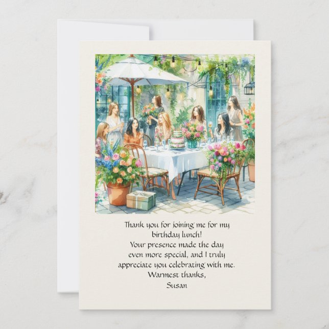 Födelsagslunch Platt Tack Kort (Framsida)