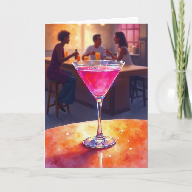 Födelsdags Cheers Ruby Drink-kort Kort (Framsida)