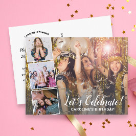 Födelsdagsfirande Alla År Modern Fotokollage Vykort