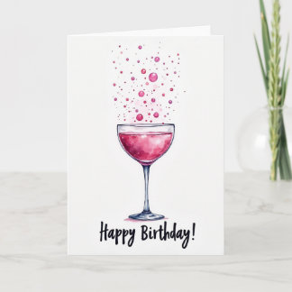 Födelsdagsglädje Rosa Bubblar Kort