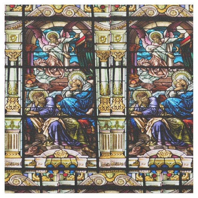 Födelse av det Jesus målat glassfönstret Tyg (Närbild)