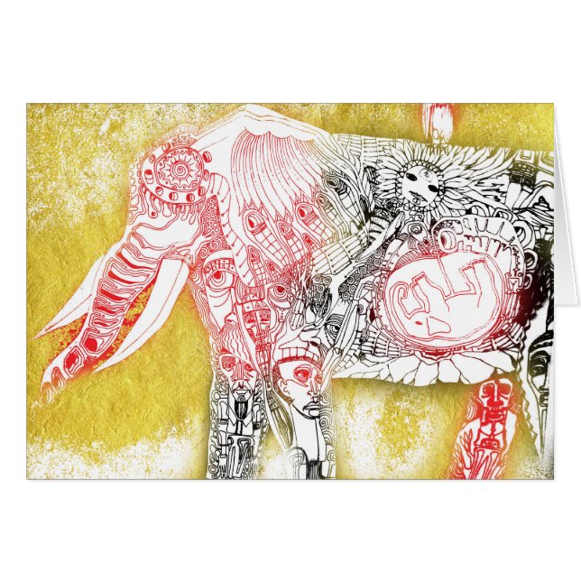 födelse av elefanten hälsningskort (Framsidan Horizontal)