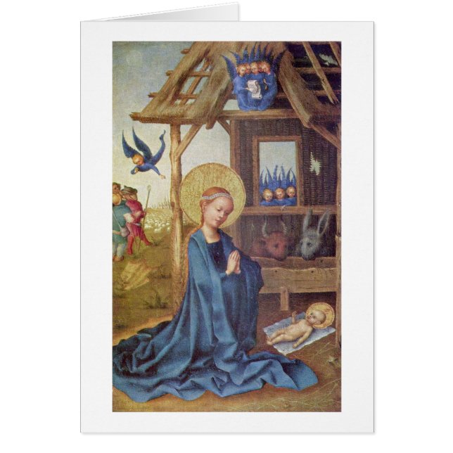 Födelse av Kristus av Stefan Lochner Hälsningskort (Framsidan)