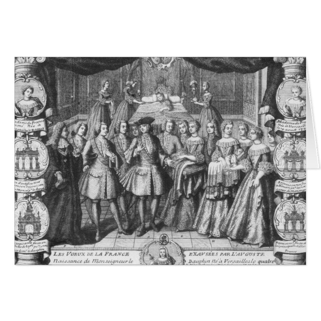 Födelse av Louis, Dauphin av frankriken Hälsningskort (Framsidan Horizontal)