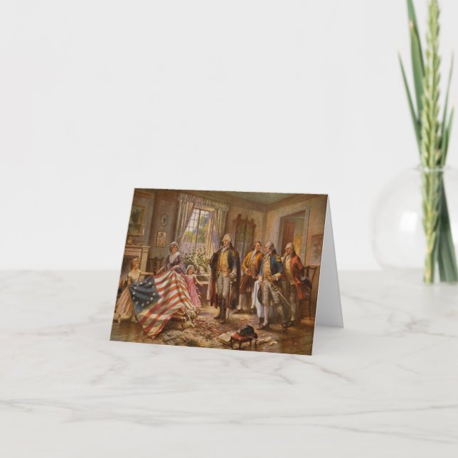 Födelse av old glory - Edward Moran (1917) Kort (Framsida)