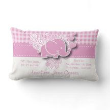 Födelse för elefant för rosa- & vitplädbaby