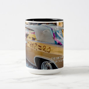 FÖDELSE FÖR GEMENSAMMA KÄRNMATH BRÖLLOP CAR RETRO Två-Tonad MUGG