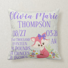 Födelse för natur för blomma för rosa lilababyräv kudde