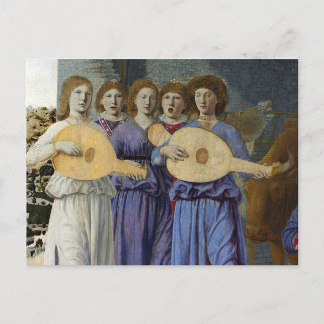 FÖDELSE, JULENGLAR av PIERO DELLA FRANCESCA Helg Vykort (Framsida)