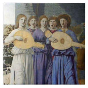 FÖDELSE, JULENGLAR av PIERO DELLA FRANCESCA Kakelplatta