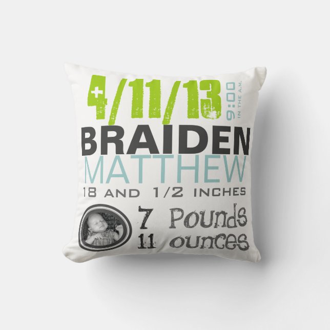 Födelse kudder kudde (Framsida)