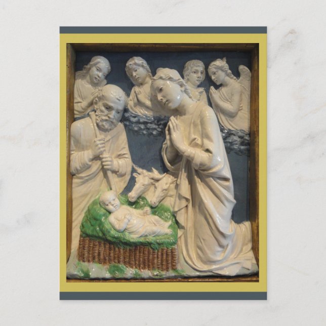 FÖDELSE Luca Della Robbia Vykort (Framsida)