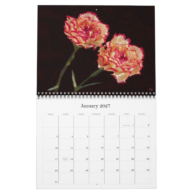 Födelse-Månad blommigtkalender Kalender (Jan 2027)