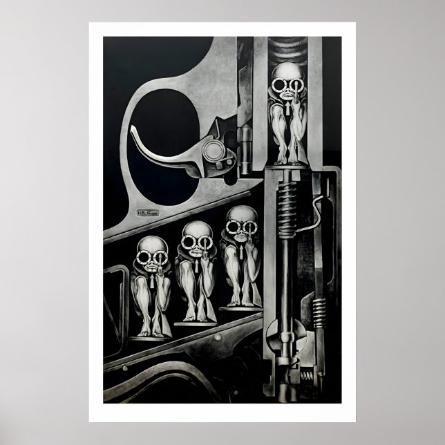 Födelse maskin av H.R. Giger A3 A4 Matt Konsttryck Poster (Framsidan)
