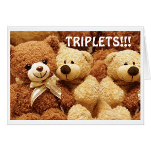 FÖDELSE *TRIPLETS* TRIPLE KÄRLEK, HUGS & KISSES HÄLSNINGSKORT