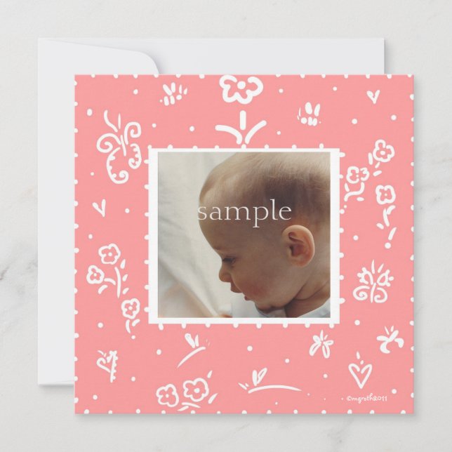 Födelseannons för laxblomma meddelande (Framsida)