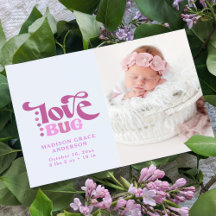 Födelseannons Foto Postkort | Love Bug