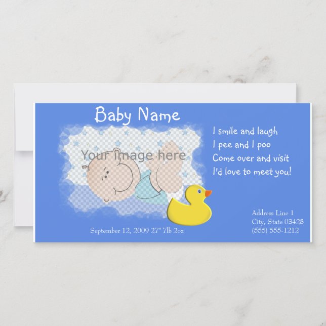 Födelseannons Meddelande (Framsida)