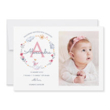 Födelseannons monogram prinsessa svan