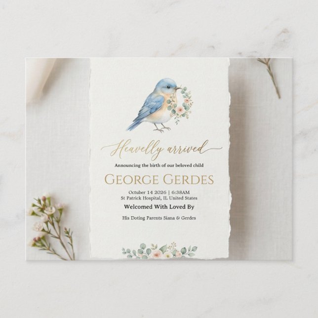 Födelseannons Postkort Meddelande Vykort (Framsida)