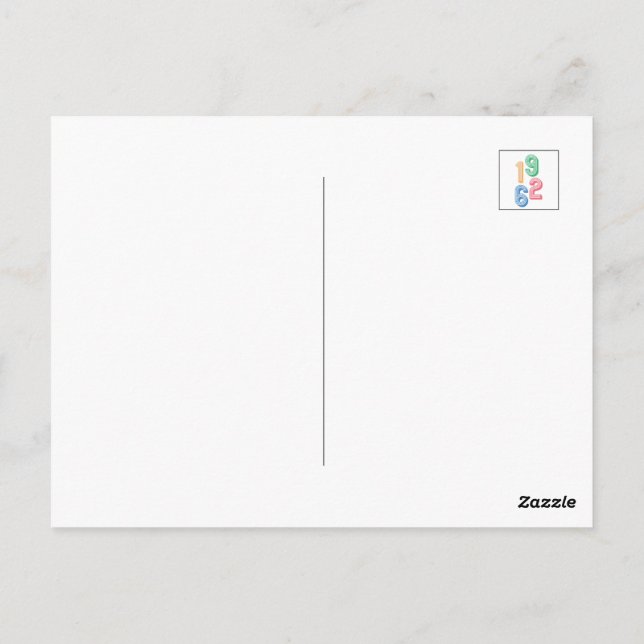 Födelseår - 1962 - 60:e födelsedagen vykort (Baksida)