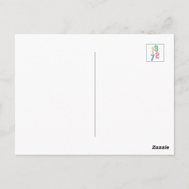 Födelseår - 1972 - 50-årsdag vykort (Baksida)