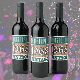 Födelseår Vin 1968 Vinflaska Etikett