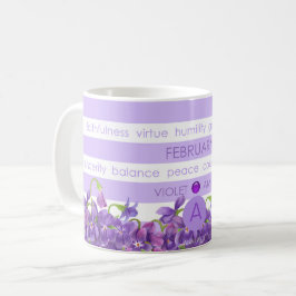 Födelseblomma och Gemrandmugg Februari Kaffemugg