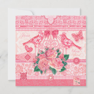 Födelseblomman och Gem June Birdcage Card Inbjudningar