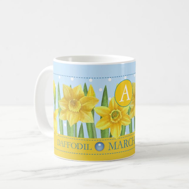 Födelseblomman och Gem March Classic Mugg (Framsida vänster)